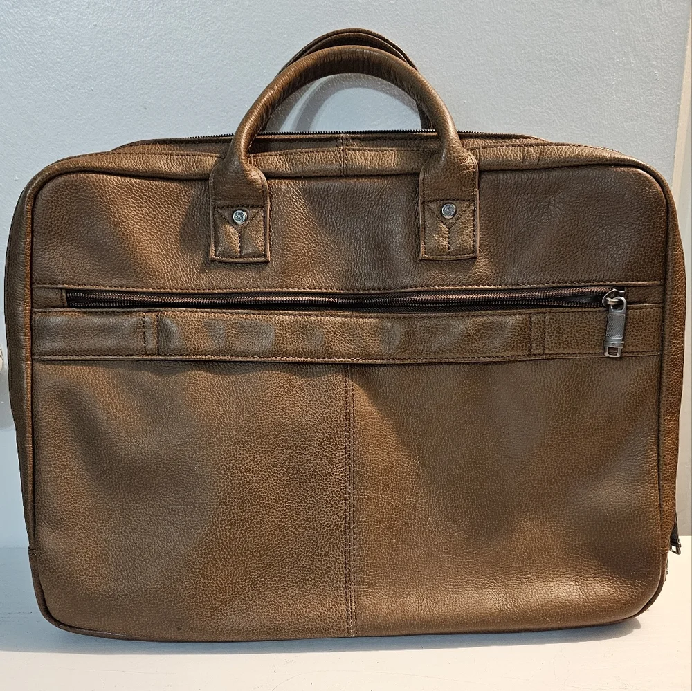 Samsonite Classic Leather Toploader Briefcase Cognac/No Strap